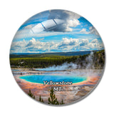 Yellowstone Grand Prismatic Spring Montana USA 3D Fridge Magnet Crystal Glass