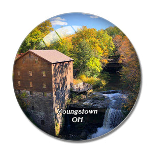 Youngstown Mill Creek Park Ohio USA 3D Fridge Magnet Crystal Glass