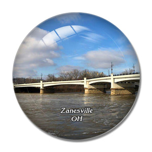 Zanesville Y Bridge Ohio USA 3D Fridge Magnet Crystal Glass