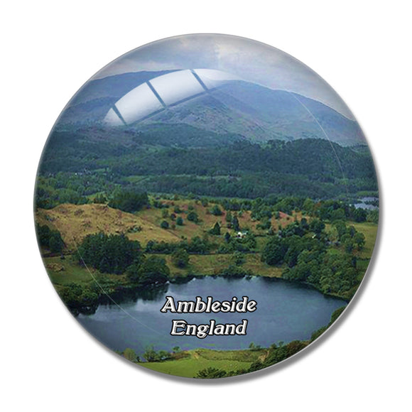 Ambleside Loughrigg Fell UK England 3D Fridge Magnet Crystal Glass