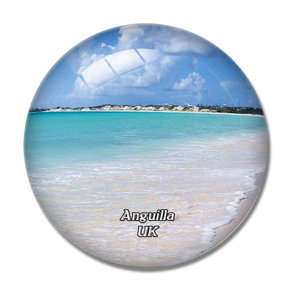 Anguilla Beach White Sand UK England 3D Fridge Magnet Crystal Glass