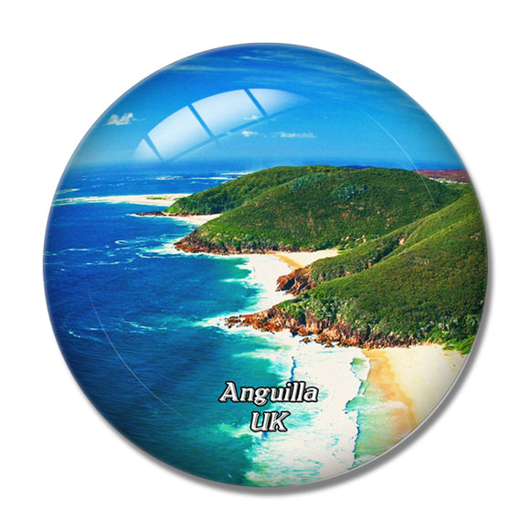 Anguilla Shoal Bay UK England 3D Fridge Magnet Crystal Glass