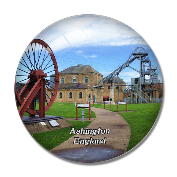 Ashington Woodhorn Museum UK England 3D Fridge Magnet Crystal Glass