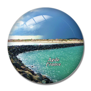 France Naturist Beach Cap-d'Agde 3D Fridge Magnet Crystal Glass