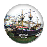 Brixham Golden Hind Museum Ship UK England 3D Fridge Magnet Crystal Glass