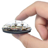 Brixham Golden Hind Museum Ship UK England 3D Fridge Magnet Crystal Glass