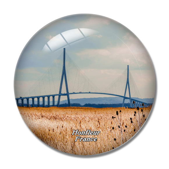 France Normandy Bridge Honfleur 3D Fridge Magnet Crystal Glass