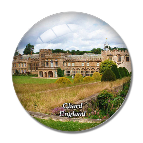 Chard e Abbey & Gardens UK England 3D Fridge Magnet Crystal Glass