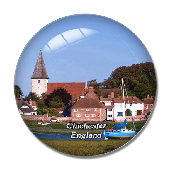 Chichester Bosham Quay UK England 3D Fridge Magnet Crystal Glass