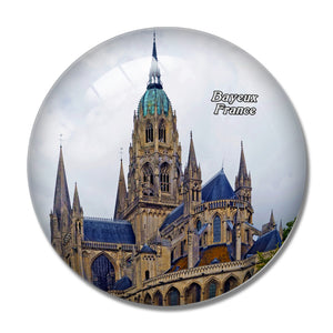 France Notre-Dame cathedral Bayeux 3D Fridge Magnet Crystal Glass