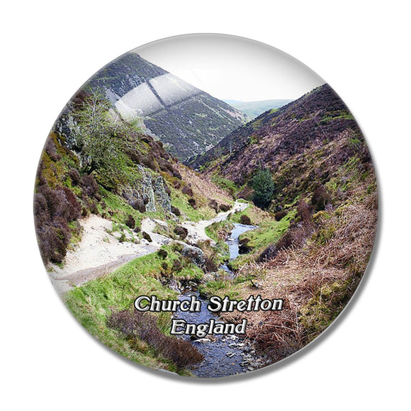 Church Stretton Carding Mill Valley UK England 3D Fridge Magnet Crystal Glass