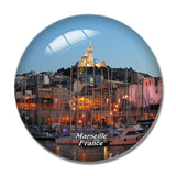 France Old Port of Marseille 3D Fridge Magnet Crystal Glass