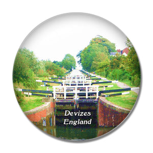 Devizes Caen Hill Locks UK England 3D Fridge Magnet Crystal Glass