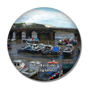 Folkestone Harbour Arm UK England 3D Fridge Magnet Crystal Glass