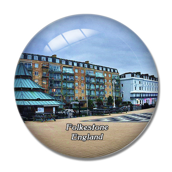 Folkestone The Leas Promenade UK England 3D Fridge Magnet Crystal Glass