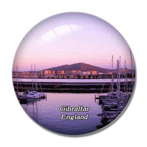 Gibraltar Harbor Port UK England 3D Fridge Magnet Crystal Glass