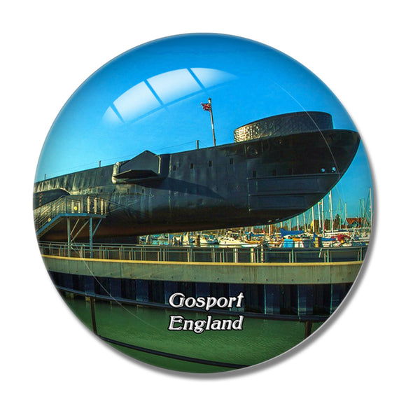 Gosport Royal Navy Submarine Museum UK England 3D Fridge Magnet Crystal Glass