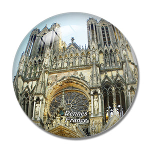 France Our Lady of Reims Cathedral 3D Fridge Magnet Crystal Glass