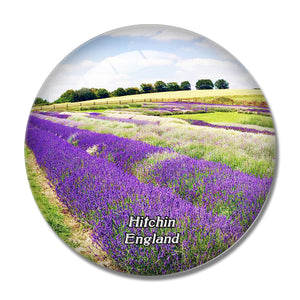 Hitchin Lavender UK England 3D Fridge Magnet Crystal Glass