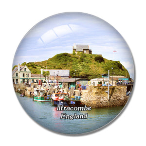 Ilfracombe Harbour UK England 3D Fridge Magnet Crystal Glass