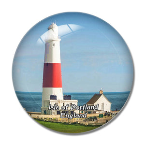 Isle of Portland Bill Lighthouse UK England 3D Fridge Magnet Crystal Glass