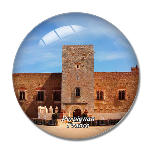 France Perpignan 3D Fridge Magnet Crystal Glass