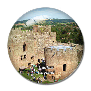 Ludlow Castle UK England 3D Fridge Magnet Crystal Glass