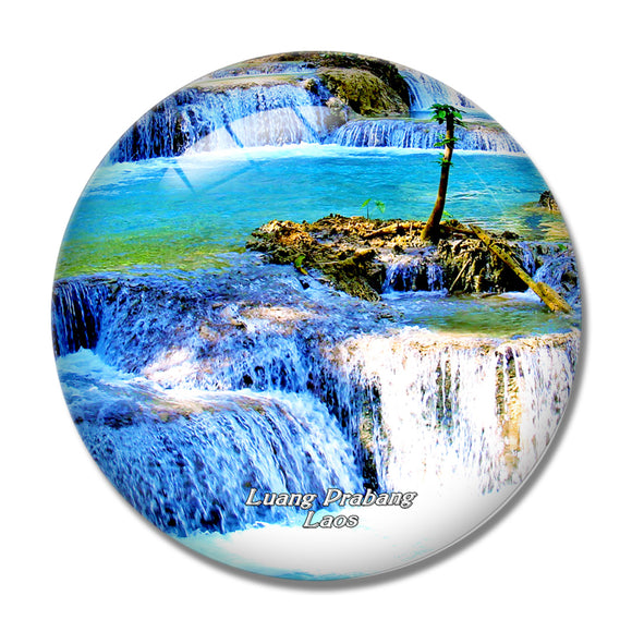 Kuang Si Falls Luang Prabang Laos 3D Fridge Magnet Crystal Glass