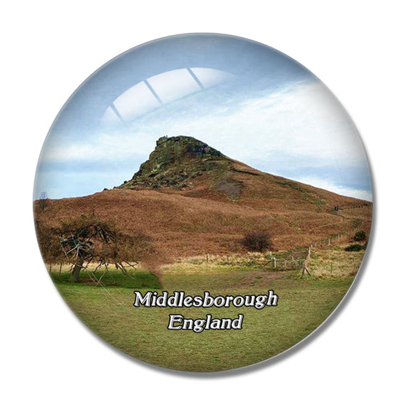 Middlesborough Roseberry Topping UK England 3D Fridge Magnet Crystal Glass