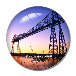 Middlesborough Tees Transporter Bridge UK England 3D Fridge Magnet Crystal Glass