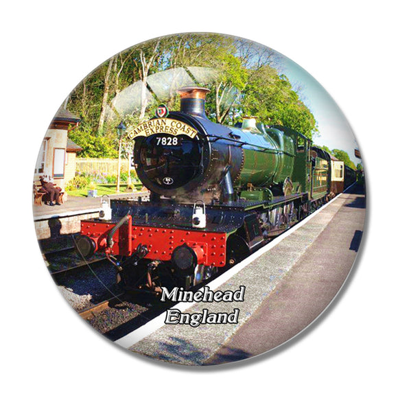 Minehead West Somerset Railway UK England 3D Fridge Magnet Crystal Glass