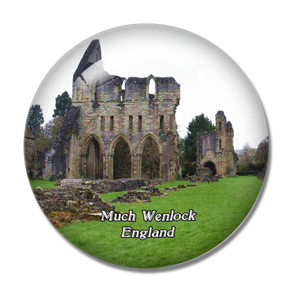 Much Wenlock Priory UK England 3D Fridge Magnet Crystal Glass