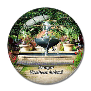 Northern Ireland Bangor Castle Walled Garden UK England 3D Fridge Magnet Crystal Glass