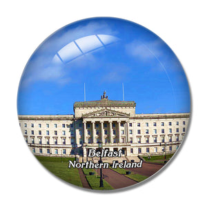 Northern Ireland Belfast Parliament Buildings UK England 3D Fridge Magnet Crystal Glass