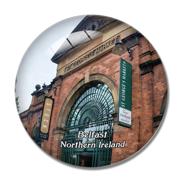 Northern Ireland Belfast St. George's Market UK England 3D Fridge Magnet Crystal Glass