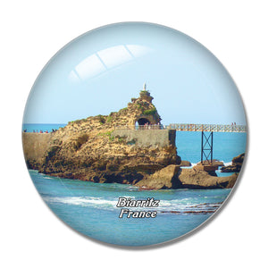 France Rock of the Virgin Biarritz 3D Fridge Magnet Crystal Glass