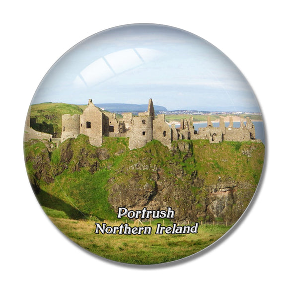 Northern Ireland Portrush Dunluce Castle UK England 3D Fridge Magnet Crystal Glass