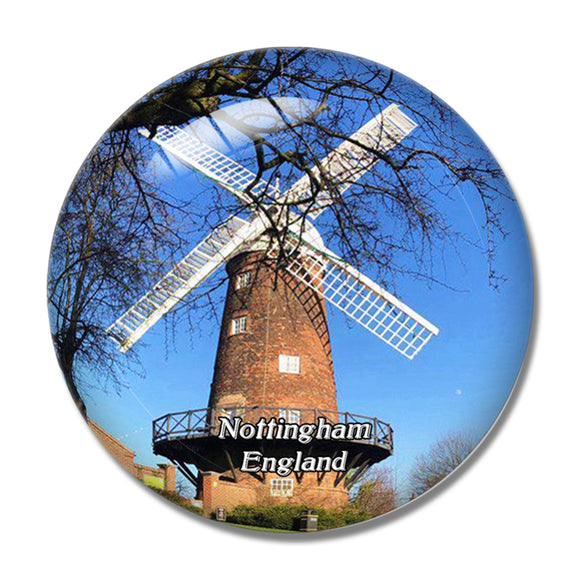 Nottingham Green's Windmill UK England 3D Fridge Magnet Crystal Glass