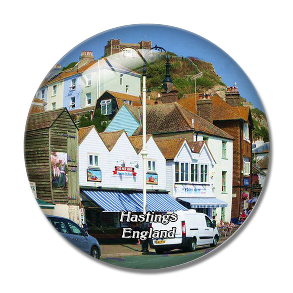 Old Town Hastings UK England 3D Fridge Magnet Crystal Glass