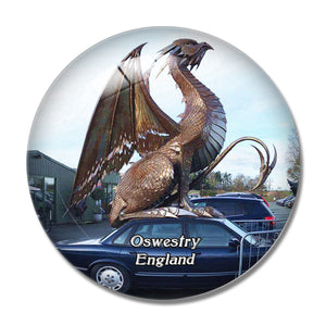 Oswestry British Ironworks Centre & Shropshire Sculpture Park UK England 3D Fridge Magnet Crystal Glass