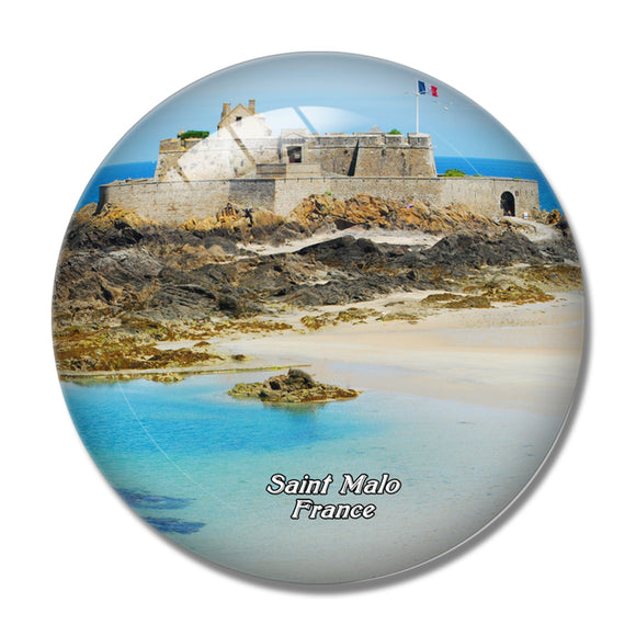 France Saint Malo Castle 3D Fridge Magnet Crystal Glass