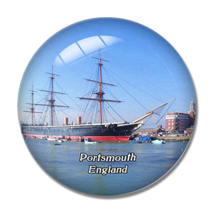 Portsmouth HMS Warrior 1860 UK England 3D Fridge Magnet Crystal Glass