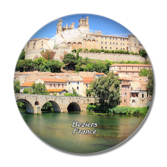 France Saint Nazaire Cathedral Beziers 3D Fridge Magnet Crystal Glass