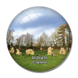 Rollright Stones UK England 3D Fridge Magnet Crystal Glass