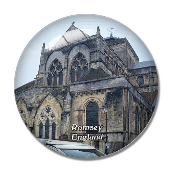 Romsey Abbey UK England 3D Fridge Magnet Crystal Glass