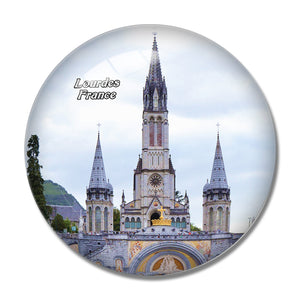 France Sanctuaire Notre Dame de Lourdes 3D Fridge Magnet Crystal Glass