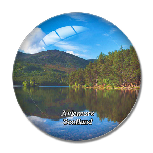 Scotland Aviemore Loch an Eilein UK England 3D Fridge Magnet Crystal Glass