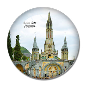 France Sanctuaire Notre Dame de Lourdes 3D Fridge Magnet Crystal Glass