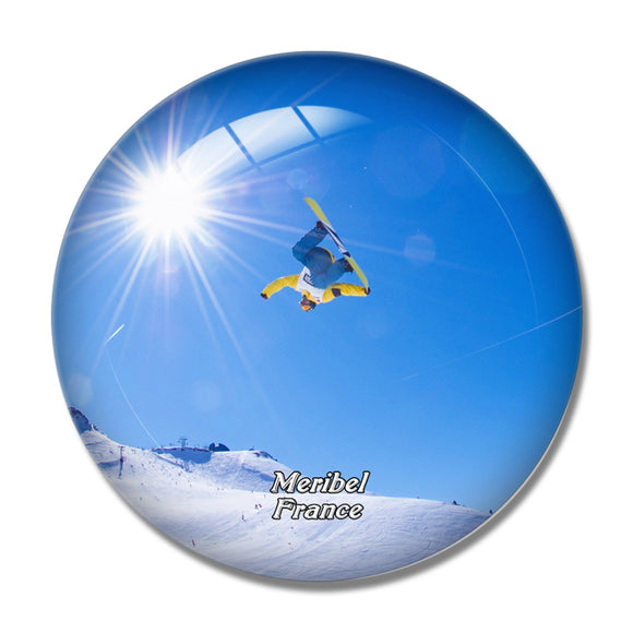 France Ski Meribel 3D Fridge Magnet Crystal Glass