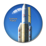 France Space  Toulouse 3D Fridge Magnet Crystal Glass